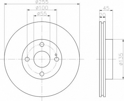 HELLA PAGID 8dd355106491 -  Тормозной диск